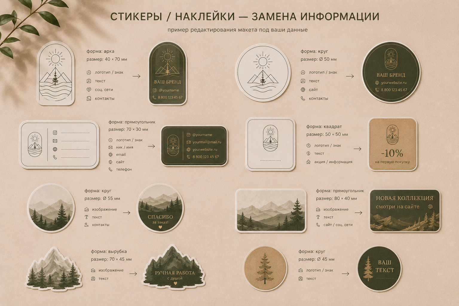 Стикеры / наклейки — замена информации