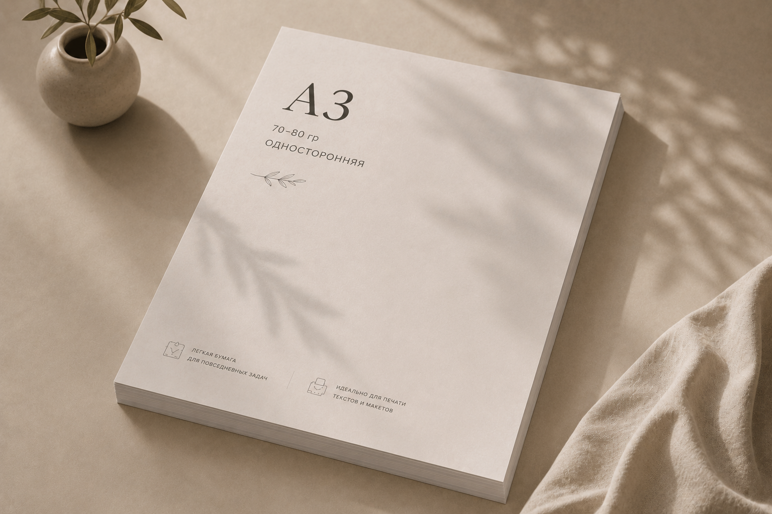 Черно-белая печать A3, 1 сторона, 70–80 г/м²