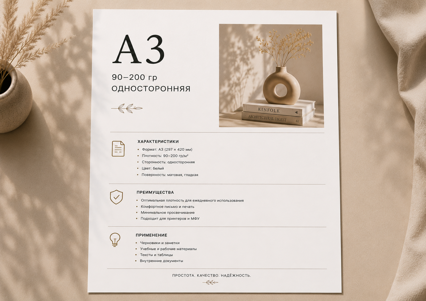 Цветная печать A3, 1 сторона, 90–200 г/м²