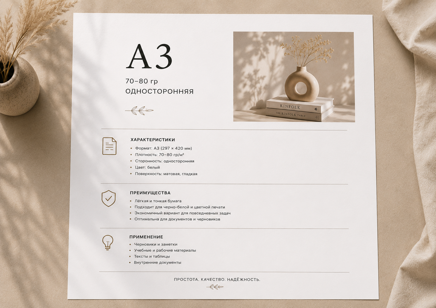 Цветная печать A3, 1 сторона, 70–80 г/м²