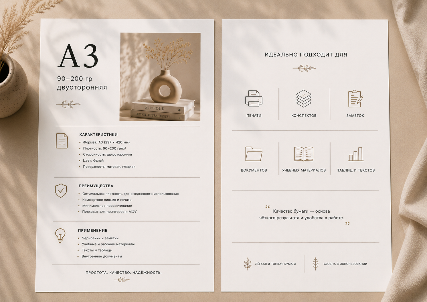 Цветная печать A3, 2 стороны, 90–200 г/м²